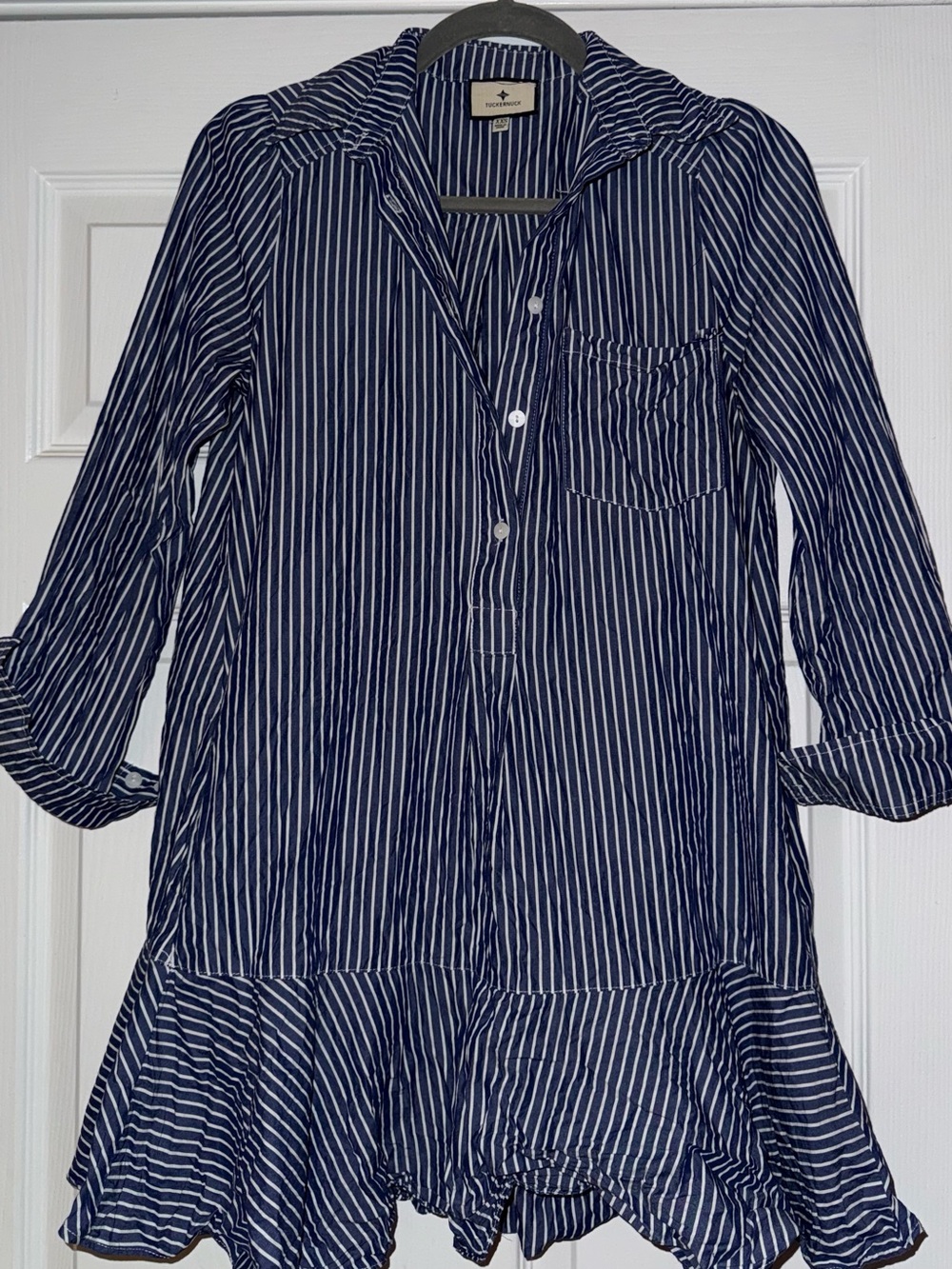 Tuckernuck Navy and White Striped Tunic Dress